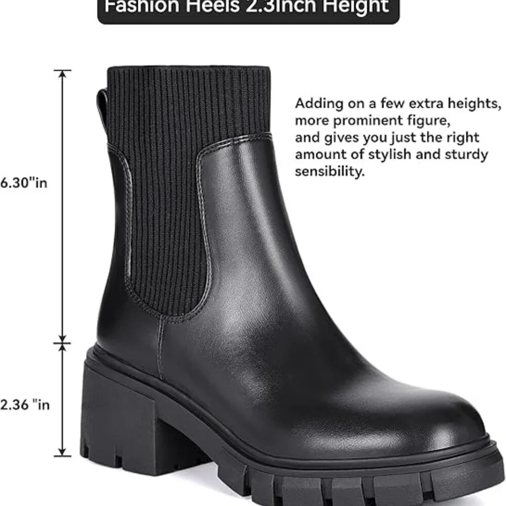 Women's Chelsea Ankle Boots Booties （black） - Picture 2 of 8